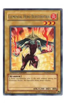 Yugioh- 1X Elemental Hero Burstinatrix - Rare - Limited - MDP2-EN003 - LP - Image 1