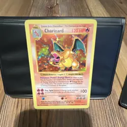 Pokemon Charizard Base Set (Shadowless) Holo Rare 120 HP Card 004/102 English - Image 2