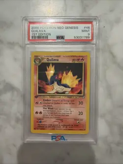 Pokemon TCG Quilava 1st Edition Uncommon Card Neo Genesis 46/111 Vintage PSA 9 - Image 1