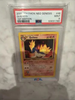 Pokemon TCG Quilava 1st Edition Uncommon Card Neo Genesis 46/111 Vintage PSA 9 - Image 5