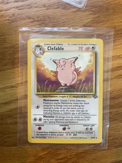 CLEFABLE NON HOLO POKEMON CARD 17/64 JUNGLE NM/LP - Image 1