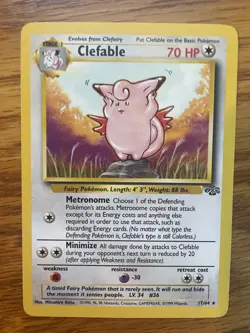 CLEFABLE NON HOLO POKEMON CARD 17/64 JUNGLE NM/LP - Image 2