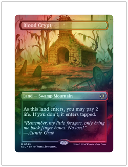 1x Blood Crypt, Borderless Art Foil, Lorwyn Eclipsed, Magic MTG NM - Image 1
