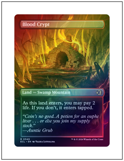 1x Blood Crypt, Borderless Art Foil, Lorwyn Eclipsed, Magic MTG NM - Image 2