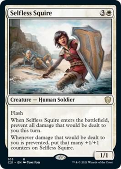 MTG Magic 1x Selfless Squire (M/NM) Commander 2021 - Image 1