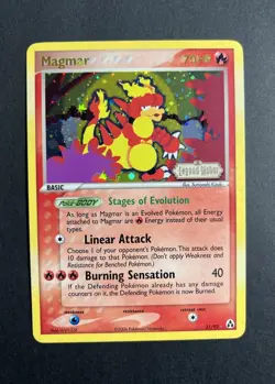 Pokemon TCG Magmar EX Legend Maker 21/92 Reverse Holo Rare 70HP 2006 - Image 1