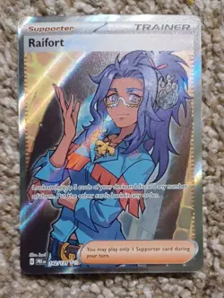 2025 Pokemon Prismatic Evolutions Raifort Supporter Ultra Rare Full Art #142/131 - Image 1