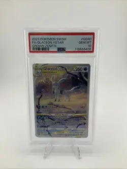 2023 POKEMON SWORD & SHIELD CROWN ZENITH #GG40 FULL ART/GLACEON VSTAR PSA 10 - Image 1