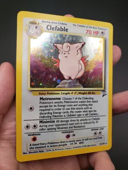 Pokemon TCG Clefable Base Set 2 Holo Unlimited Rare Card 5/130 MP-LP - Image 2