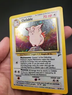 Pokemon TCG Clefable Base Set 2 Holo Unlimited Rare Card 5/130 MP-LP - Image 3