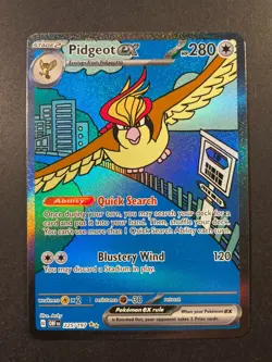 Pokemon TCG Pidgeot EX Obsidian Flames 225/197 NM Special Illustration Rare SIR - Image 1