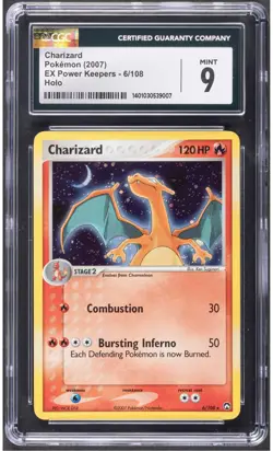 2007 Pokemon Charizard 6 EX Power Keepers Holo CGC 9 - Image 1
