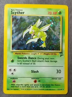 Rare, Holographic Pokemon Base Set 2 Scyther 17/130 - Image 1