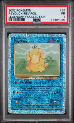 2002 POKEMON LEGENDARY COLLECTION 88 PSYDUCK-REVERSE FOIL - PSA 1 - Image 1