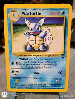 Pokemon TCG Wartortle 63/130 Base Set 2 LP/EX Condition - Image 1