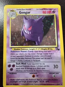 Pokemon Gengar Holo Rare 5/62 Fossil Unlimited Vintage WOTC - Image 1