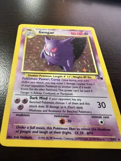 Pokemon Gengar Holo Rare 5/62 Fossil Unlimited Vintage WOTC - Image 2