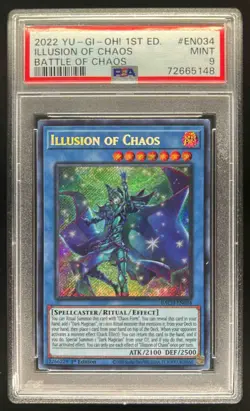 2022 Yu-Gi-Oh Battle of Chaos English 1st Edition Illusion #BACH-EN034 PSA 9 - Image 1