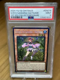 Yu-Gi-Oh Secret Six Samurai-Hatsume RA03-EN010 Collector’s Rare - PSA 9 - Image 1