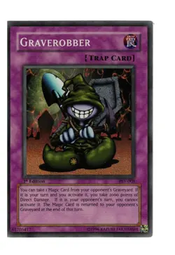 Yugioh- 1X Graverobber - Super Rare - 1st Edition - PSV-008 - Light Play - Image 1