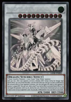 Crystal Clear Wing Synchro Dragon LED8-EN005 Ghost Rare 1st Edition Yu-Gi-Oh - Image 1