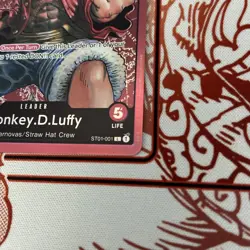One Piece English Monkey.D.Luffy ST01-001 Leader Foil - Near Mint - Image 3