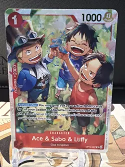 One Piece CCG Ace & Sabo & Luffy OP13-007 SR Parallel Foil Japanese Edition - Image 1