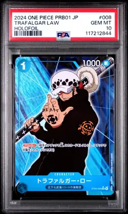2024 TRAFALGAR LAW One Piece (ST03-008) (Full Art) - PRB01 PSA 10 Japanese - Image 1
