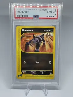 2002 Pokemon Houndour 113/165 Expedition Base Set Non Holo Card PSA 10 GEM MINT - Image 1