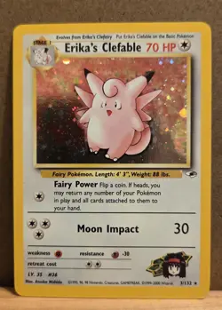 Erika's Clefable Gym Heroes 3/132 Rare Holo LP - ungraded Pokemon Card - Image 1