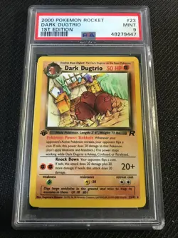 PSA 9 MINT Dark Dugtrio 23 Team Rocket 1st Edition Pokemon Card - Image 1