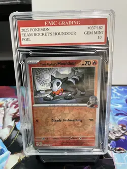 TEAM ROCKET'S HOUNDOUR #37 RARE FOIL Pokemon 2025 Card GRADED 10 MINT TCG CCG - Image 1