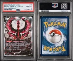 2021 POKEMON SWORD & SHIELD CHILLING REIGN FULL ART/GALARIAN MOLTRES V PSA 10 - Image 3