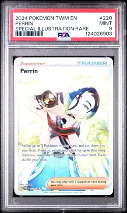 2024 POKEMON TWM EN-TWILIGHT MASQUERADE SPECIAL ILLUSTRATION RARE PERRIN PSA 9 - Image 1