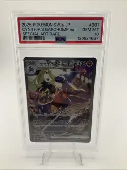 PSA 10 Cynthia's Garchomp SAR 087/063 SV9a Heat Wave Arena Pokemon Card JPN - Image 1