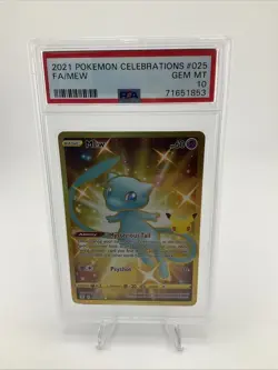 Pokemon Mew #25 2021 25th Anniversary Celebrations Gold Full Art PSA 10 GEM MINT - Image 1