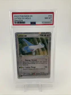 2003 POKEMON EX DRAGON #94 LATIOS EX-HOLO PSA 8 - Image 1