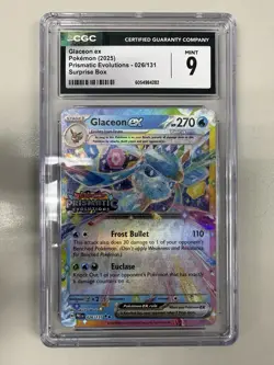2025 Pokemon Prismatic Evolutions Surprise Box Glaceon Ex CGC 9 Mint 6054984282 - Image 1