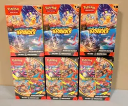 Pokemon Tcg 6 Booster Bundle Lot Mega Evolution X3 Surging Sparks X3 New Sealed - Image 1