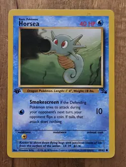 Pokemon TCG - HORSEA - 1ST EDITION 49/62 - Excellent - FOSSIL 1999 WOTC VINTAGE - Image 2