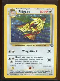 Pidgeot Rare Holo 8/64 Pl/HP Unlimited Jungle Pokemon - Image 1