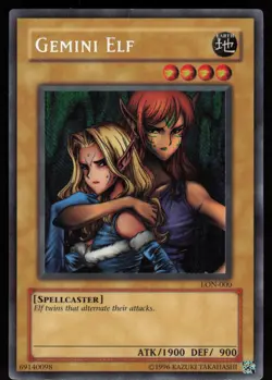 Gemini Elf LON-000 Secret Rare Labyrinth of Nightmare Unlimited Yu-Gi-Oh - Image 1