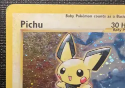Pokemon Neo Genesis 2000 Pichu TCG Card 12/111 Rare Holo HP/Damaged Condition - Image 3
