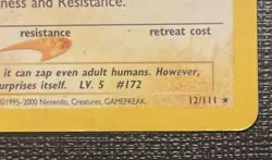 Pokemon Neo Genesis 2000 Pichu TCG Card 12/111 Rare Holo HP/Damaged Condition - Image 5