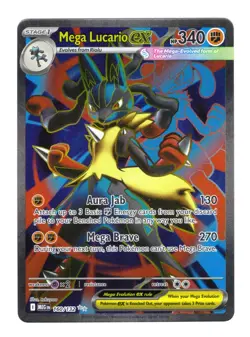 Mega Lucario EX 160/132 Me01: Mega Evolution Holo Pokemon Card NM - Image 1
