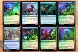 Set 8x FOIL Green Dinosaur Creature Card Lot *NM* Ixalan English Magic MTG Group - Image 1