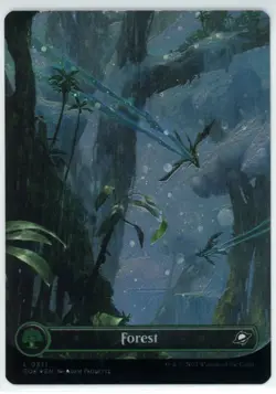 Forest (0371) (Borderless) (Galaxy Foil) ~ NM Foil ~ ~ MTG ~ 2 Swirls - Image 1