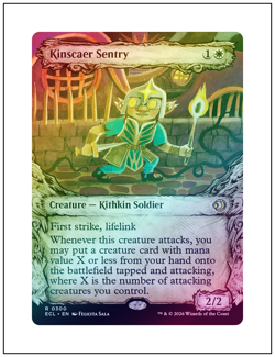 1x Kinscaer Sentry, Showcase Art Foil, Lorwyn Eclipsed, Magic MTG NM - Image 1