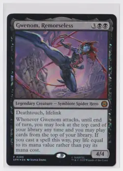 2025 Marvel's Spider-Man Magic The Gathering Gwenom, Remorseless Foil 286 - Image 1