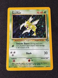 Pokemon Scyther TCG Jungle Holo Card 10/64 Unlimited Rare, Pokemon Card Lp+ - Image 1
